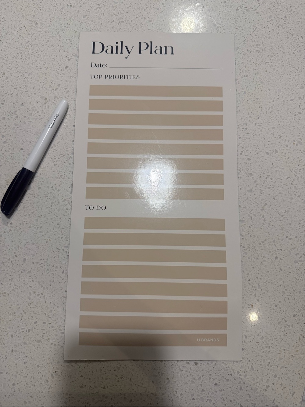 Beige Daily Plan magnet - Daily Planner magnet for metal for fridge
